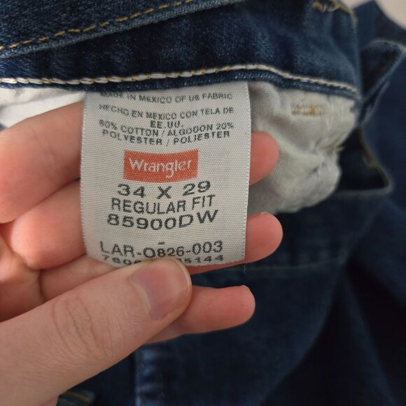 Wrangler Mens Regular Fit Denim Straight Leg Jeans Size 34x29 Grunge Essential - Picture 3 of 5